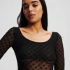 MONOGRAM LANGÆRMET MESH-BODYSUIT