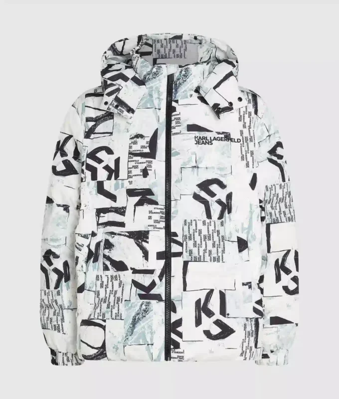 Monogram-pufferjakke med monogram overalt