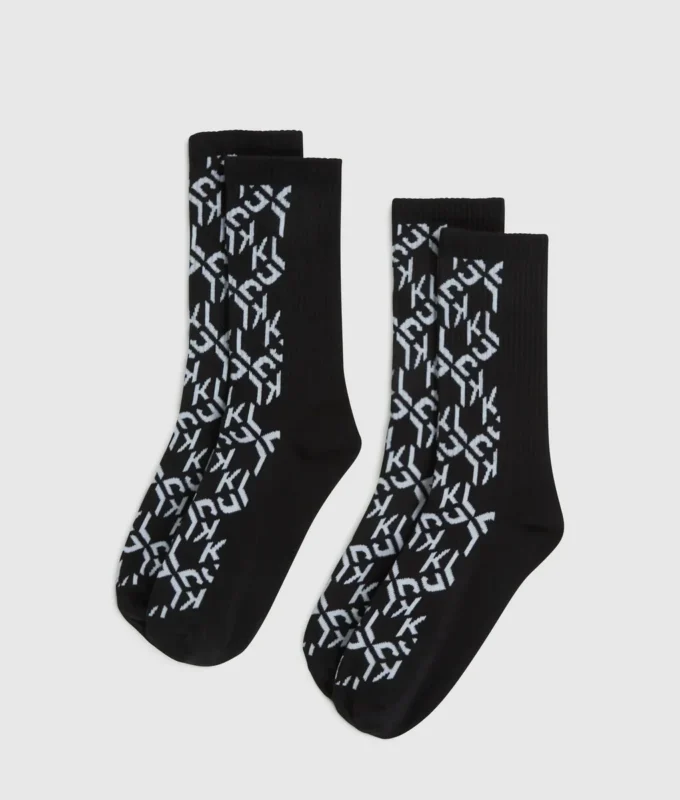 Monogram-sokker – 2-pak