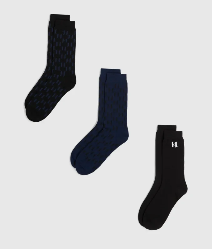 Monogram-sokker – 3-pak
