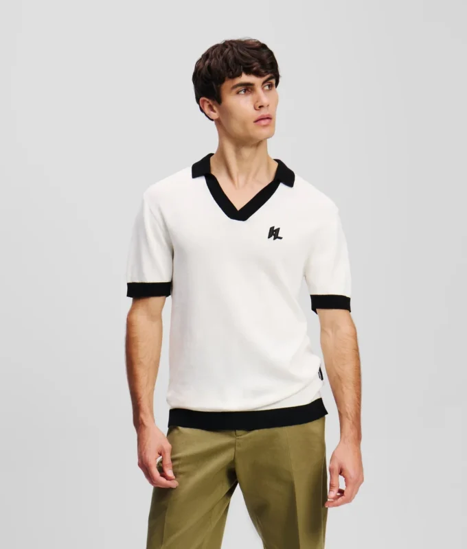 MONOGRAM STRIKKET POLO