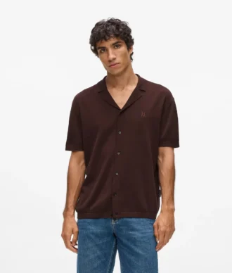 Monogram strikket poloshirt