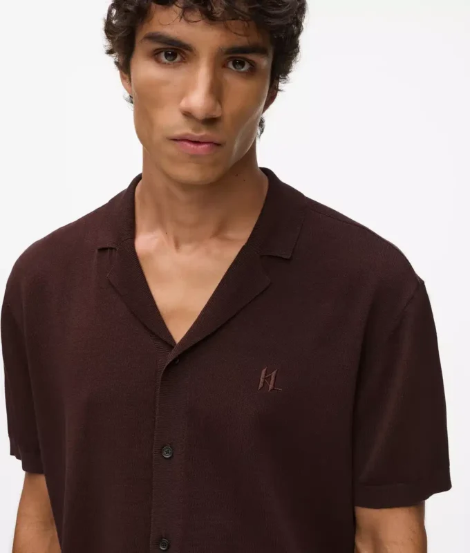 Monogram strikket poloshirt