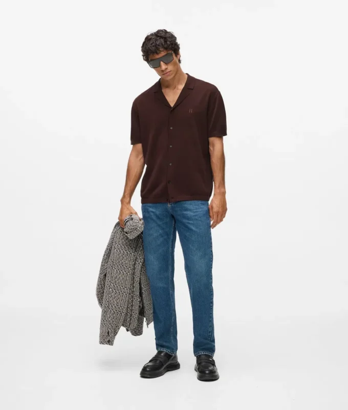 Monogram strikket poloshirt