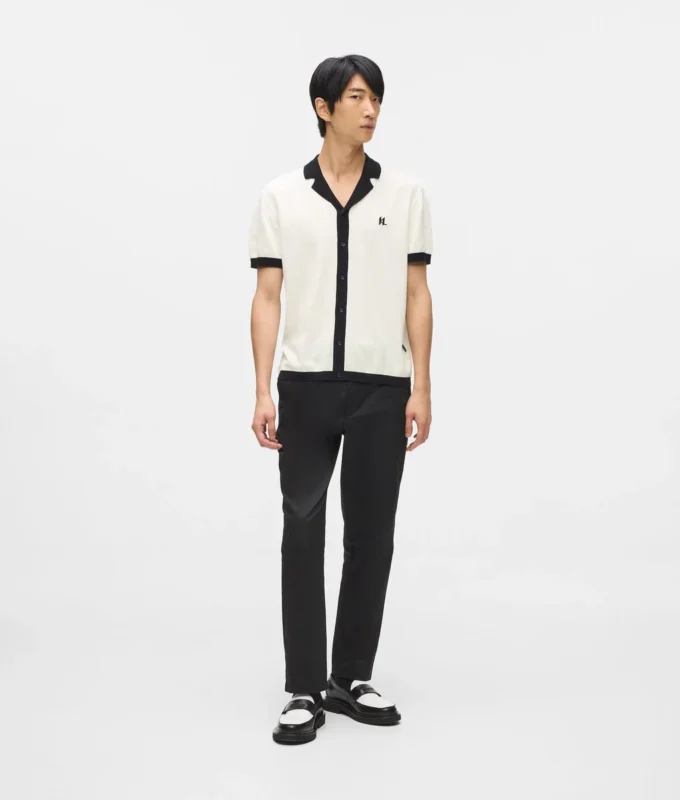 Monogram strikket poloshirt