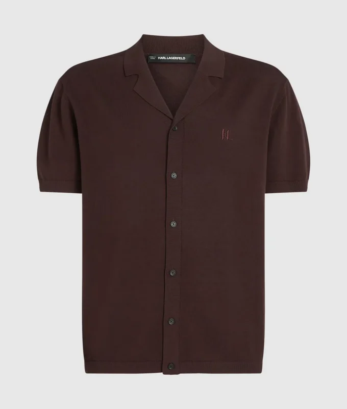 Monogram strikket poloshirt