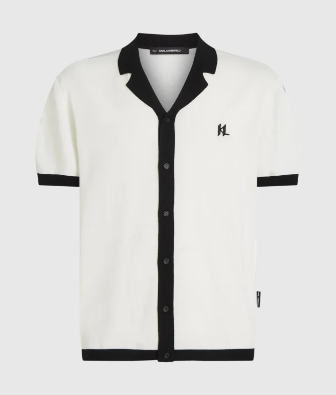 Monogram strikket poloshirt