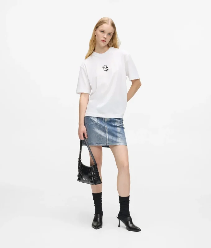 Monogram-T-shirt i regular fit