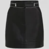 NECKLEATHER ZIP DETAIL SKIRT