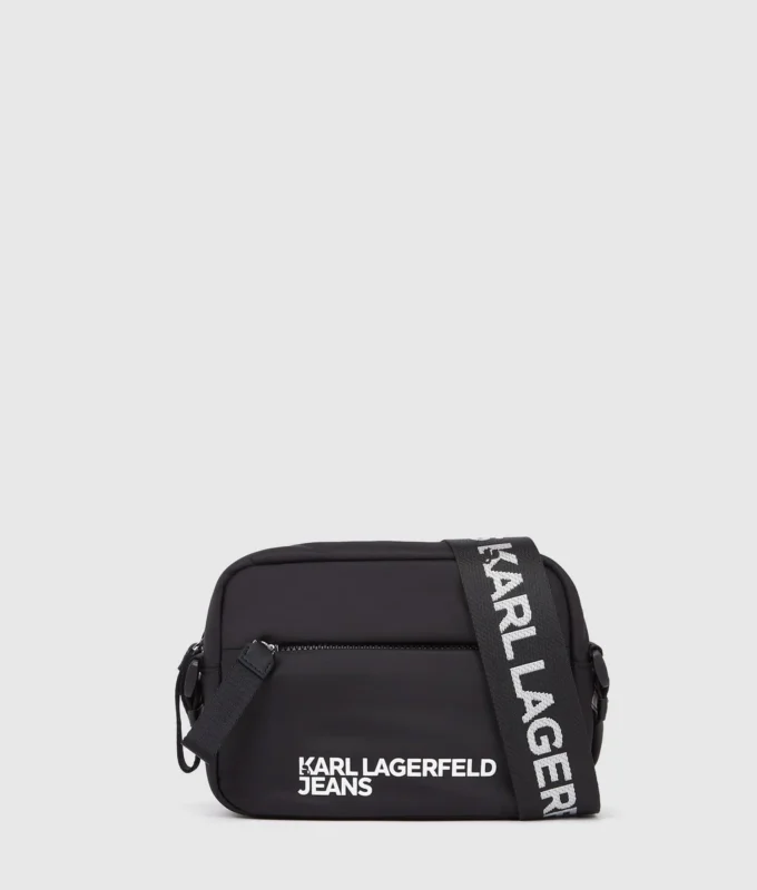 Nylon crossbody-taske med logo