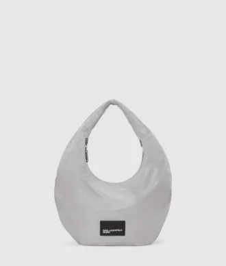 Nylon skuldertaske i metallic