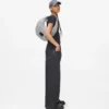 Nylon skuldertaske i metallic