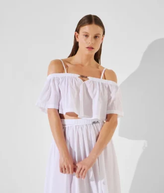 OFF-SHOULDER CROPPED BEACH TOP
