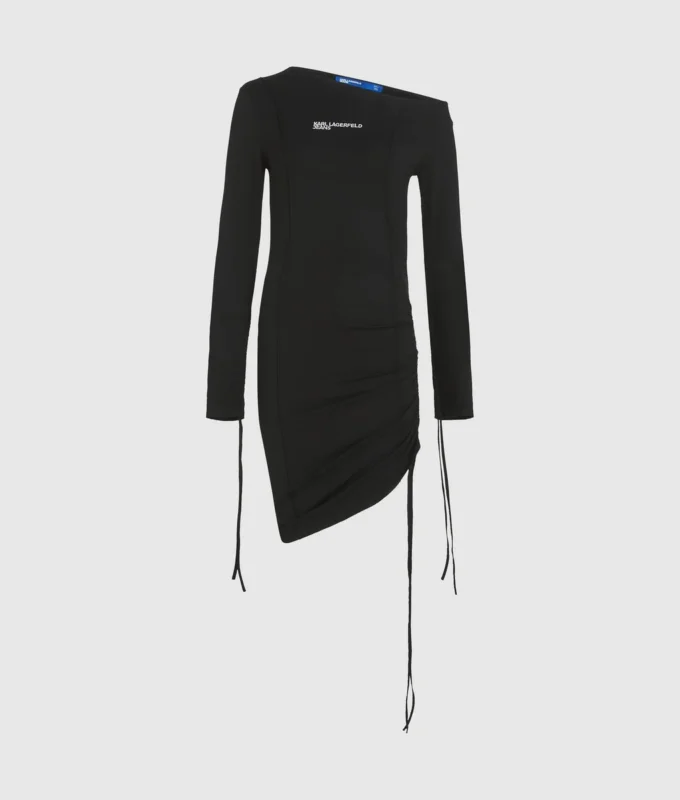 Off-shoulder kjole med snøre