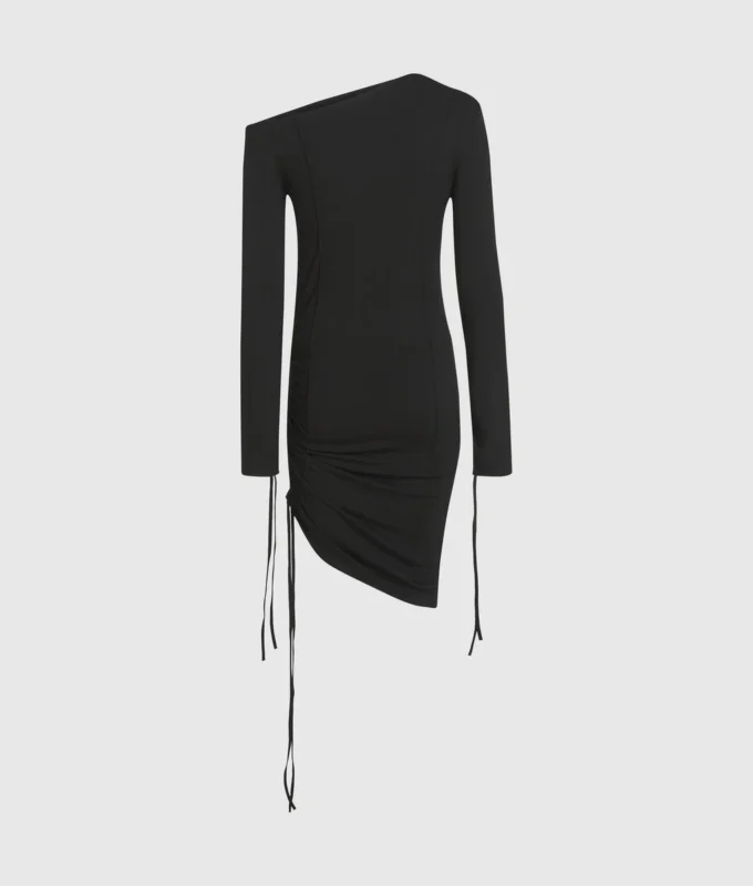 Off-shoulder kjole med snøre