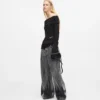 Off-shoulder strikket top