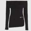 Off-shoulder strikket top