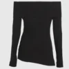 Off-shoulder strikket top