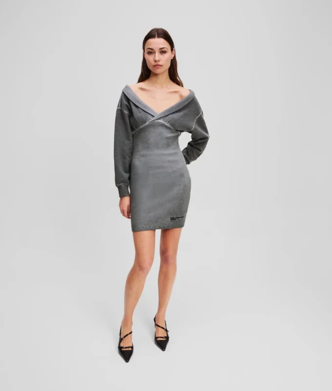 OFF-SHOULDER SWEAT DRESS