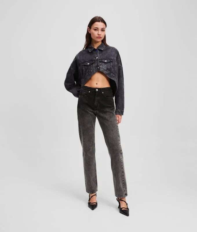 OMBRÉ HIGH-RISE STRAIGHT JEANS