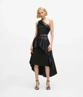 One-shoulder biker-kjole