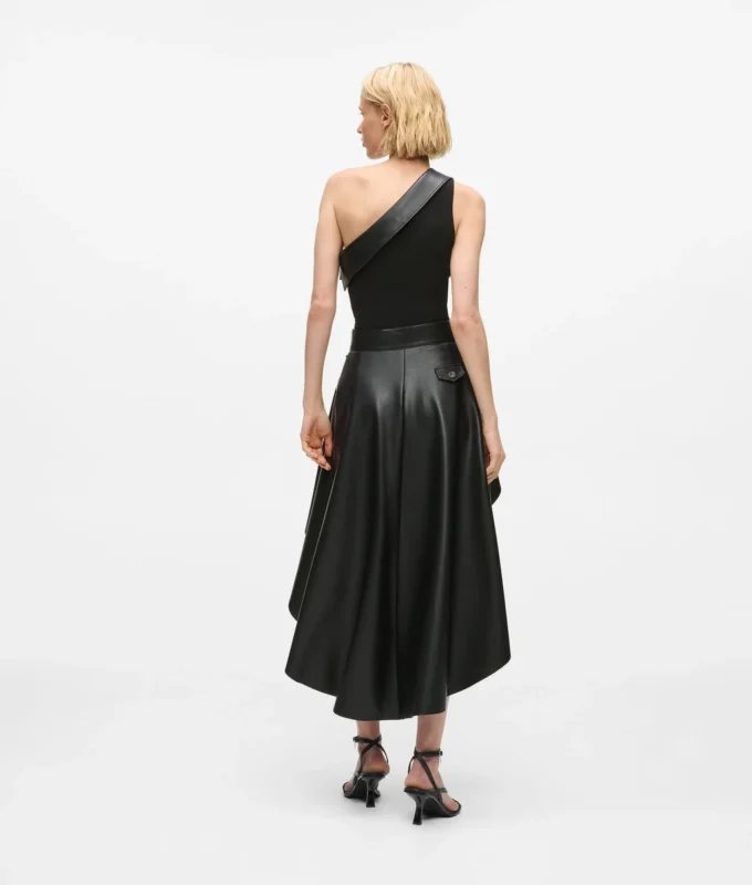 One-shoulder biker-kjole