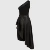 One-shoulder biker-kjole