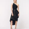 One-shoulder biker-kjole
