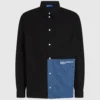 Overskjorte med denimpaneler