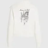 Paris-skitse-sweatshirt med halv lynlås