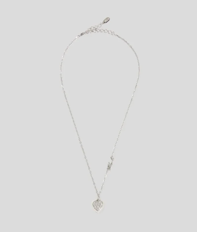 PAVÉ HEART CHARM HALSKÆDE