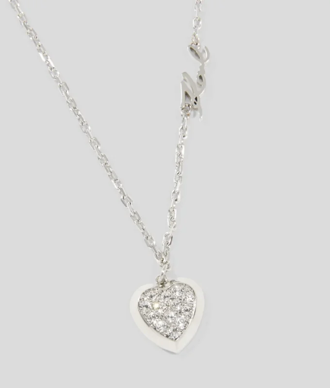 PAVÉ HEART CHARM HALSKÆDE