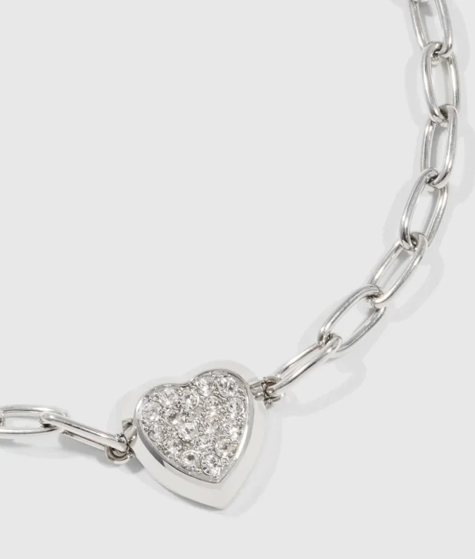 PAVÉ HJERTE CHARME ARMBÅND