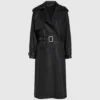 Perforeret trenchcoat i imiteret læder