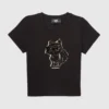 Pige-T-shirt med pailletter og Ikon Choupette-motiv