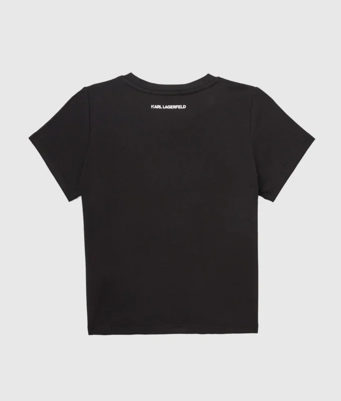 Pige-T-shirt med pailletter og Ikon Choupette-motiv