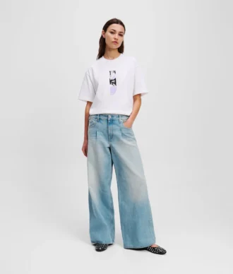 PLISSEREDE JEANS MED BREDE BEN