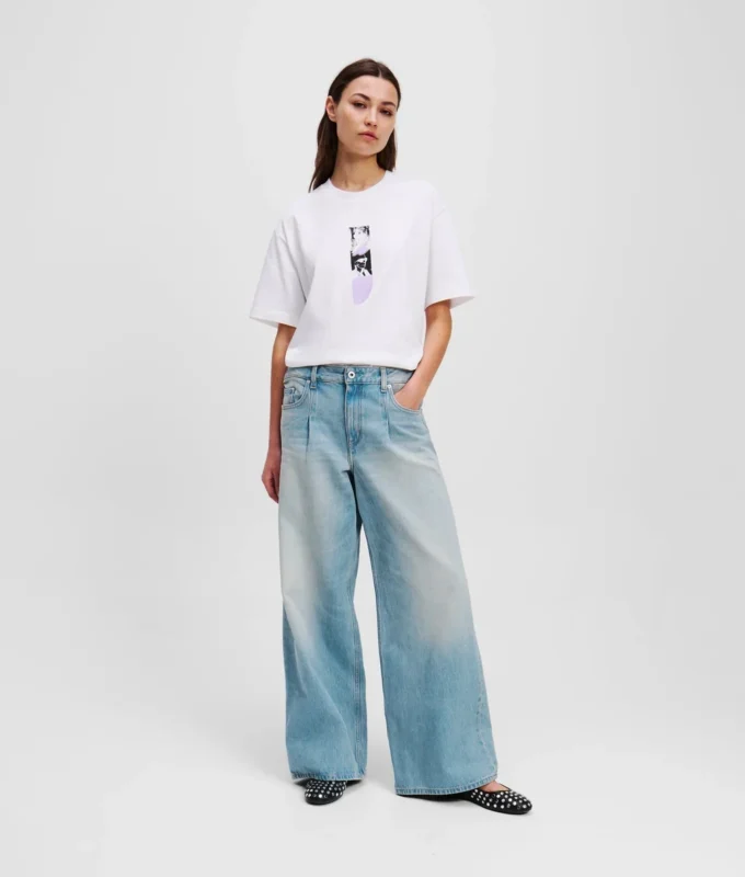 PLISSEREDE JEANS MED BREDE BEN