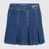 Plisseret mini-nederdel i denim