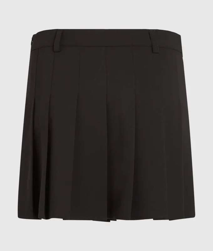 Plisseret miniskirt med bindebånd