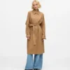 Plisseret trenchcoat