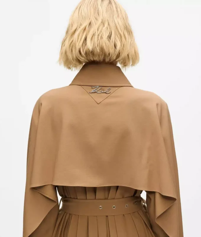 Plisseret trenchcoat