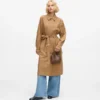 Plisseret trenchcoat