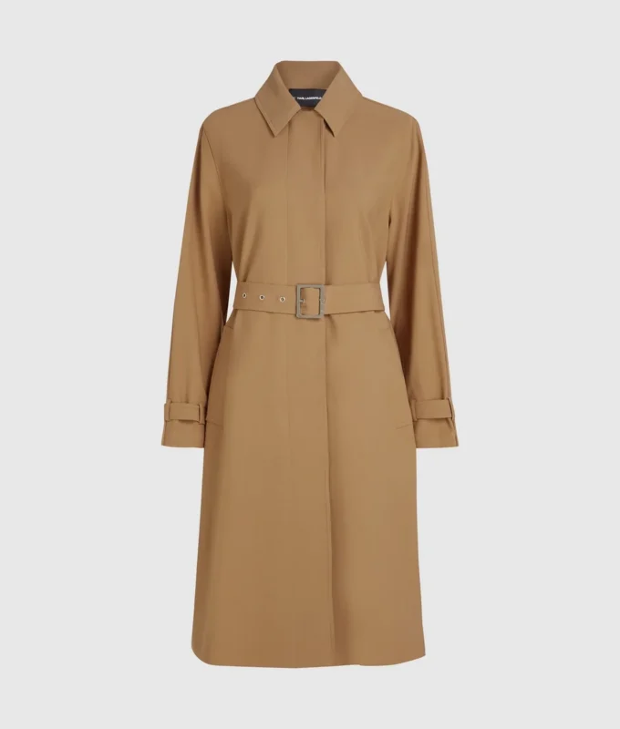 Plisseret trenchcoat