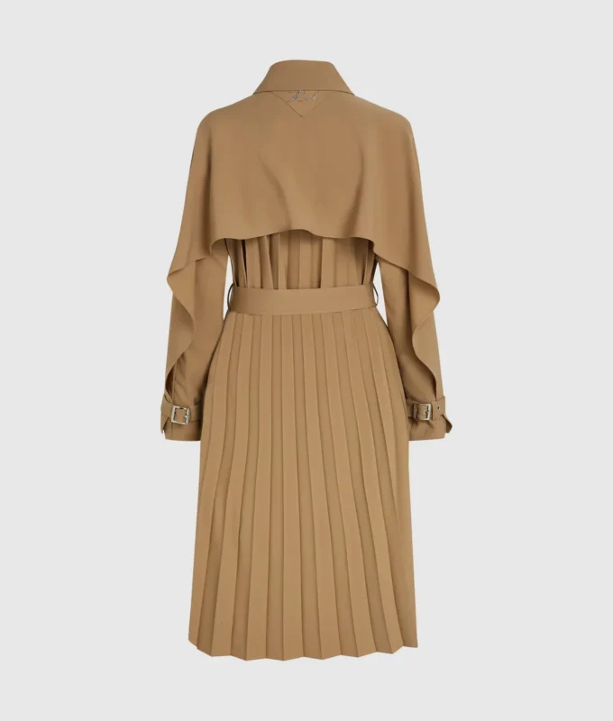 Plisseret trenchcoat