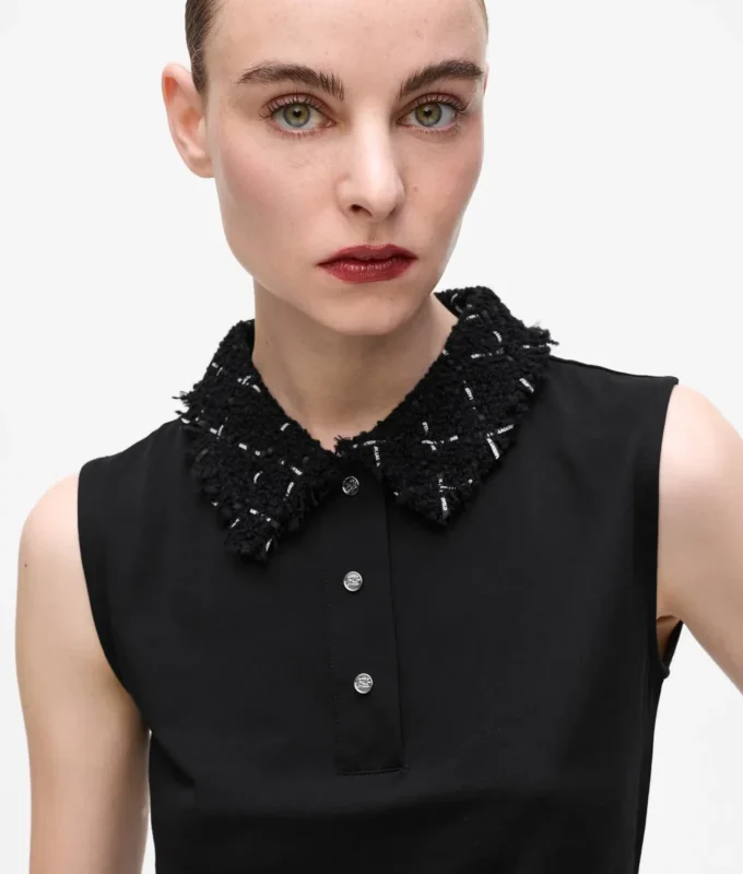 Polo med bouclé-detaljer