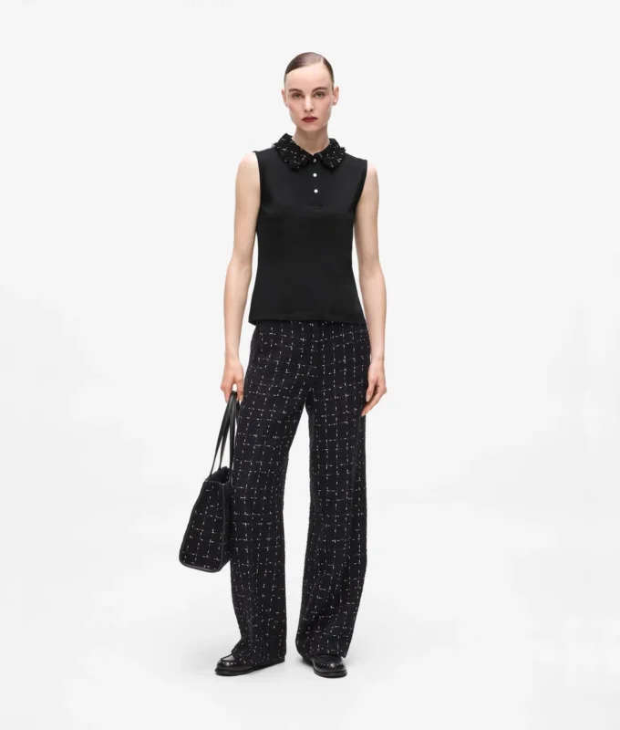 Polo med bouclé-detaljer