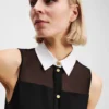 POPLIN-KRAGE BLUSE UDEN ÆRMER