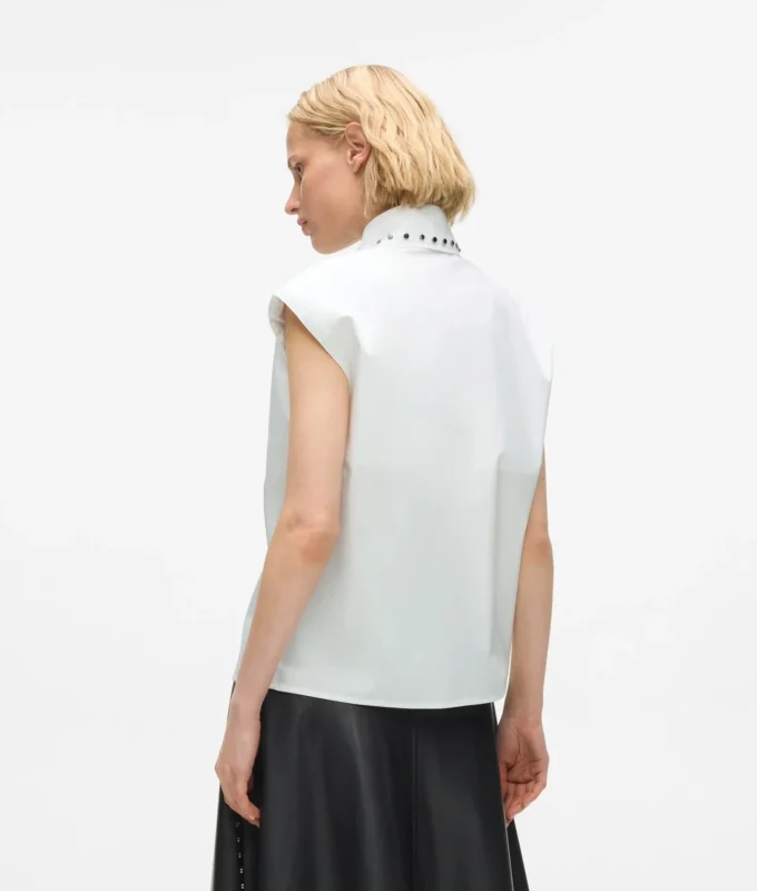 Poplin-skjorte med nitter