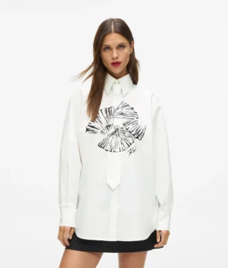 Poplin-skjorte med slips